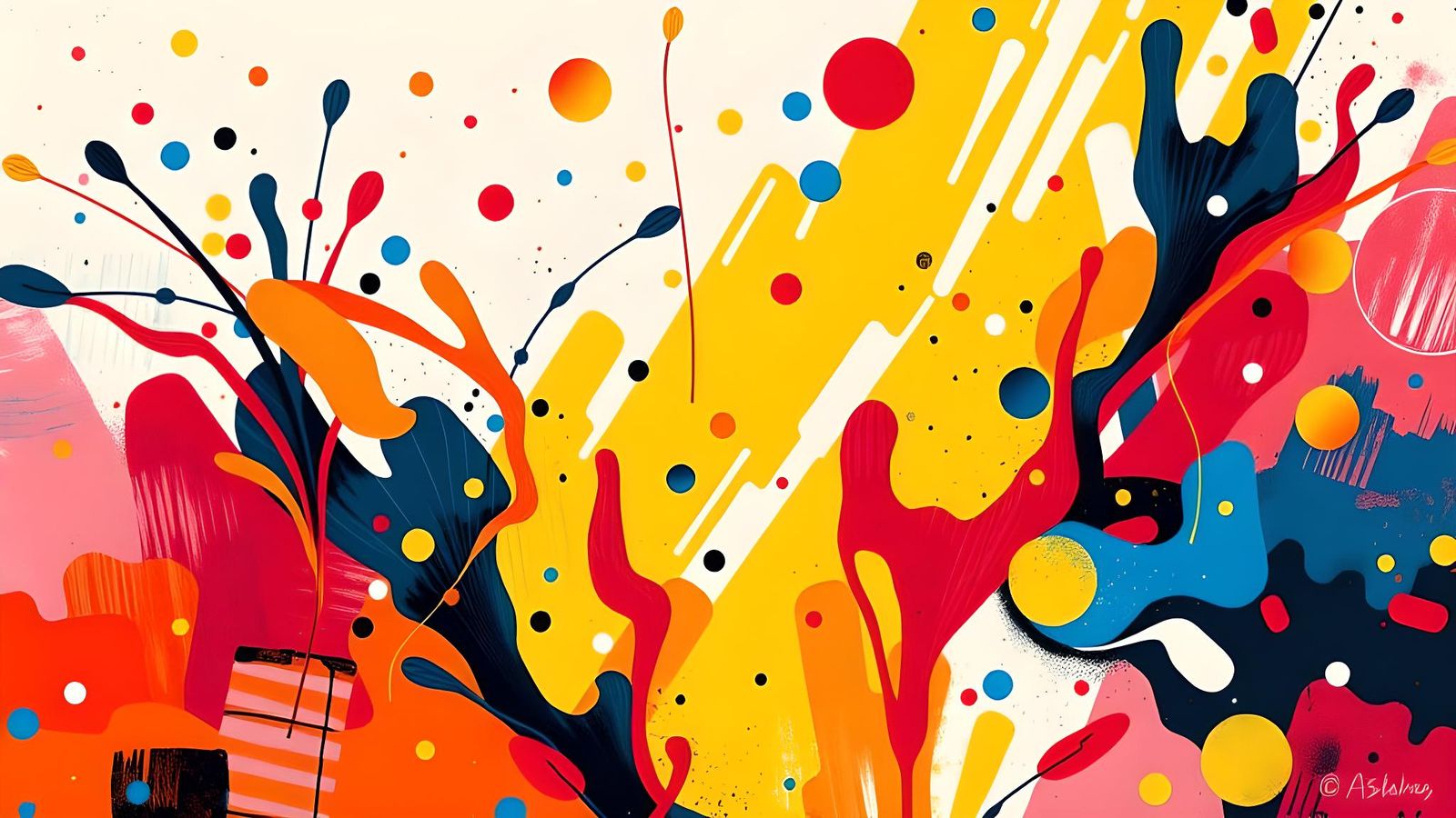 Colorful Abstract Explosion of Joy in Minimal Style