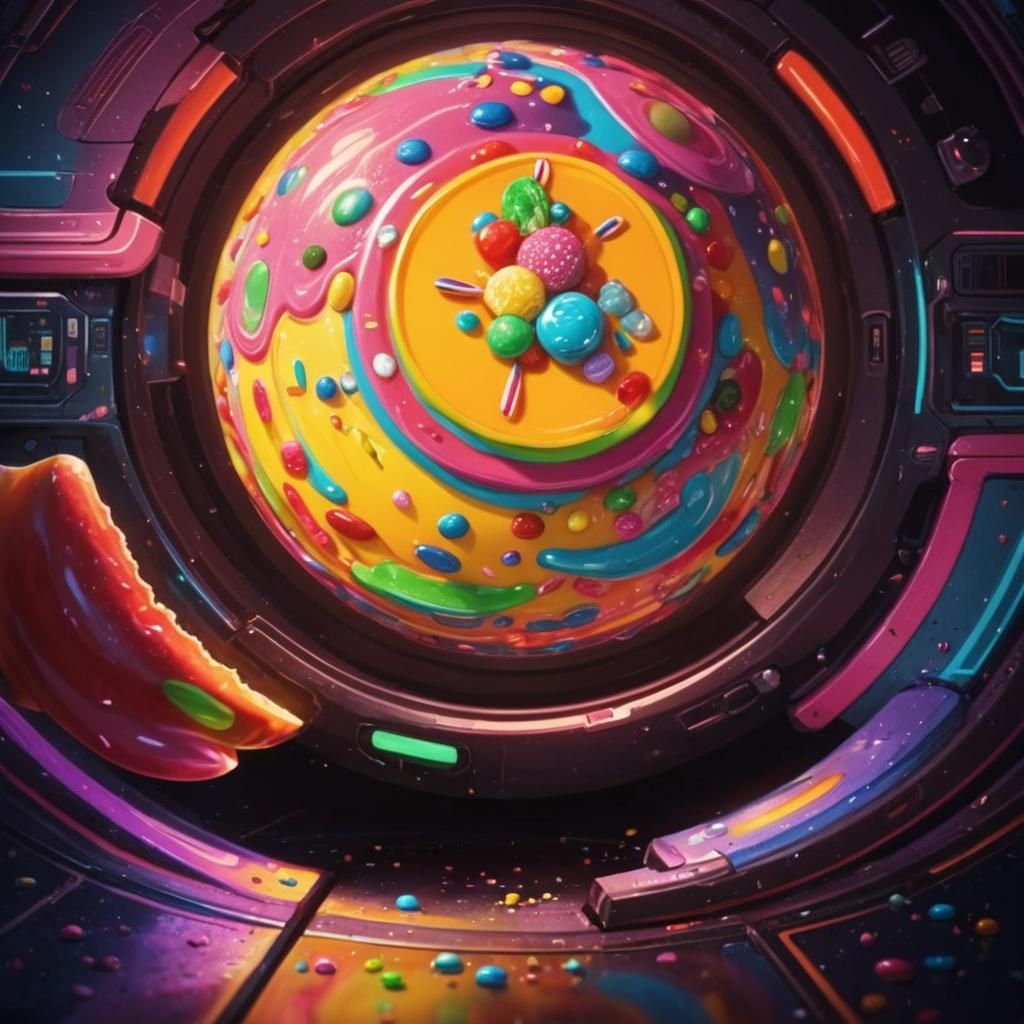 Sci-Fi Scene in Candy Art Style
