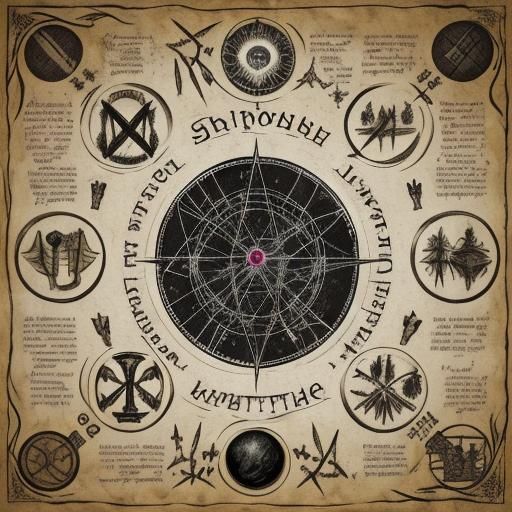 Macabre Lovecraftian Summoning Ritual on Papyrus