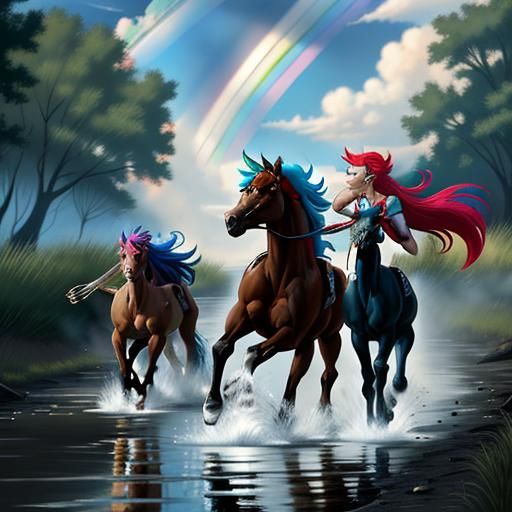 With a wink, Rainbow Dash flew away, leaving Ponyboy and Joh...