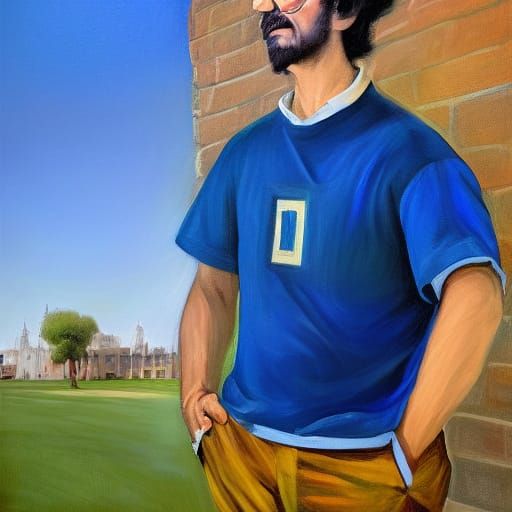 Hyper-Realistic Portrait of a Man in Summer Attire