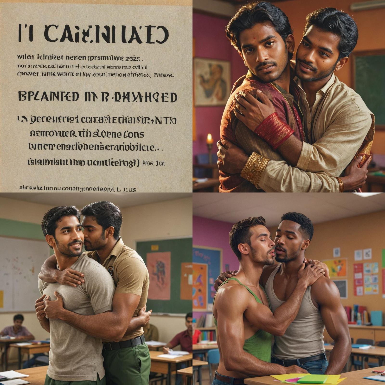 Hyperrealistic Image of Two Men Embracing