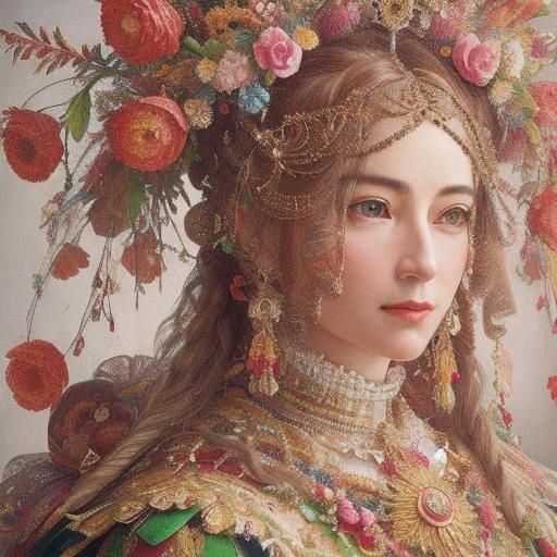 Arcimboldo-Style Abundance Portrait in Fine Detail