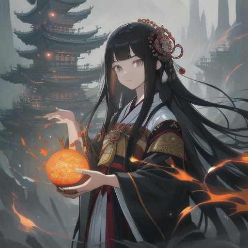 Elegant Naguya in Traditional Japanese Art Style
