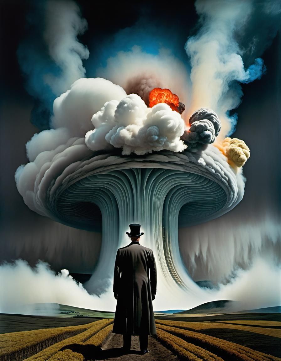 Surreal Skull Face in Magic Realism Style