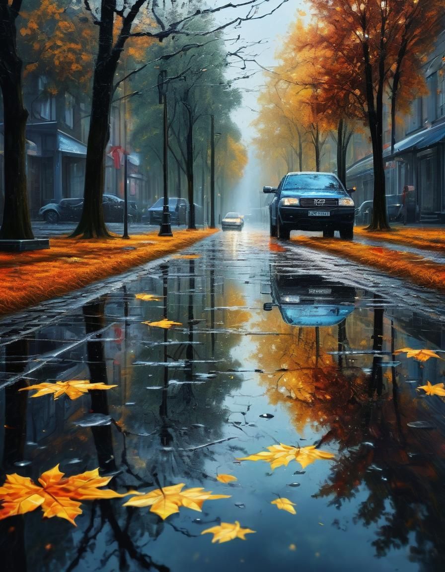 Autumn Sun After Rain: Diamond Painting in Vivid Colors