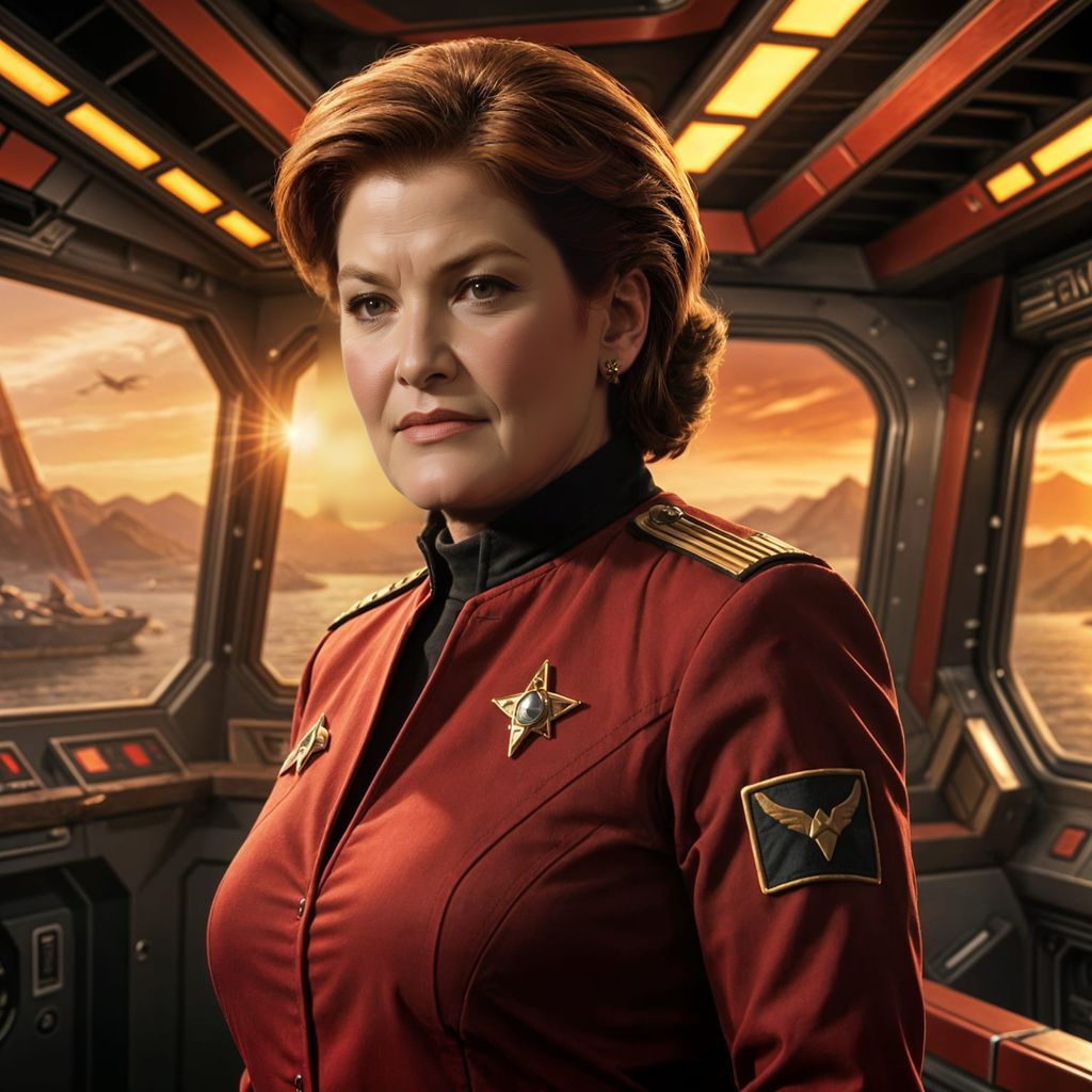 Captain Janeway in Red Uniform, Star Trek Voyager