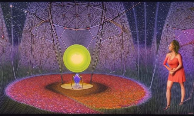 Hybrid Stargazer with Rotating Sphere in Floral Network