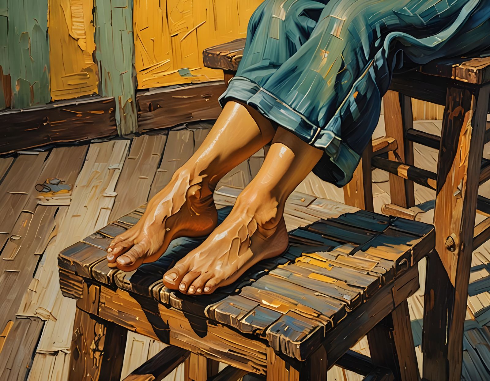 Feet on Stool: A Casual Close-Up