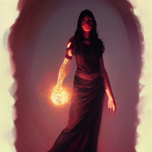 Mystical Kitchen Witch with Cosmic Vibe