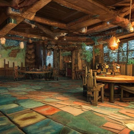 Elf in Fantasy Tavern, Hyper-Realistic Concept Art
