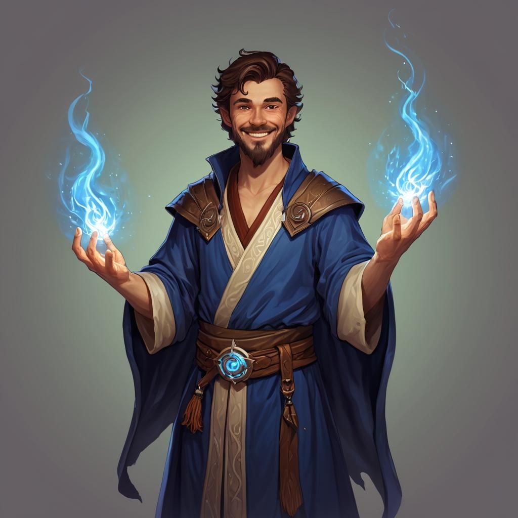 Friendly Sorcerer in Dungeons and Dragons Style