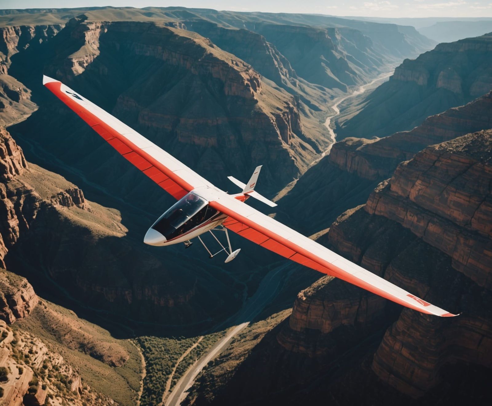 Cinematic Hang Glider Soars Over Majestic Canyons