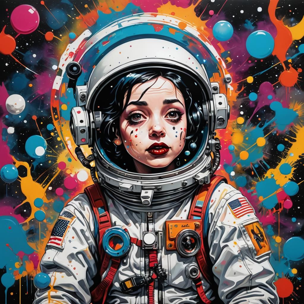 Betty Boop as Marilyn Manson in Space: Graffiti Art