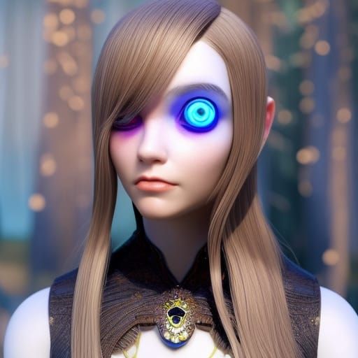 Bioluminescent Mushroom Girl Portrait, Fantasy Concept Art