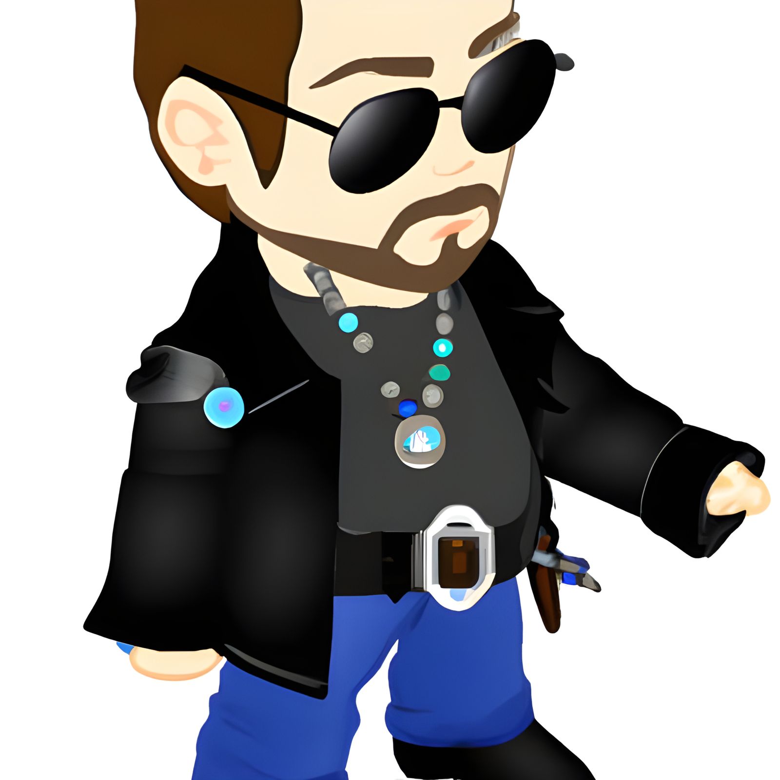 Dwarf Cleric in Leather Jacket and Sunglasses