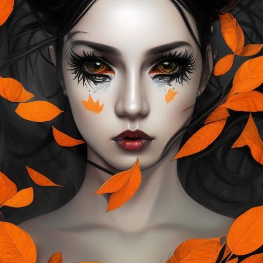 Dazzling Woman with Dragon in Art Nouveau Style