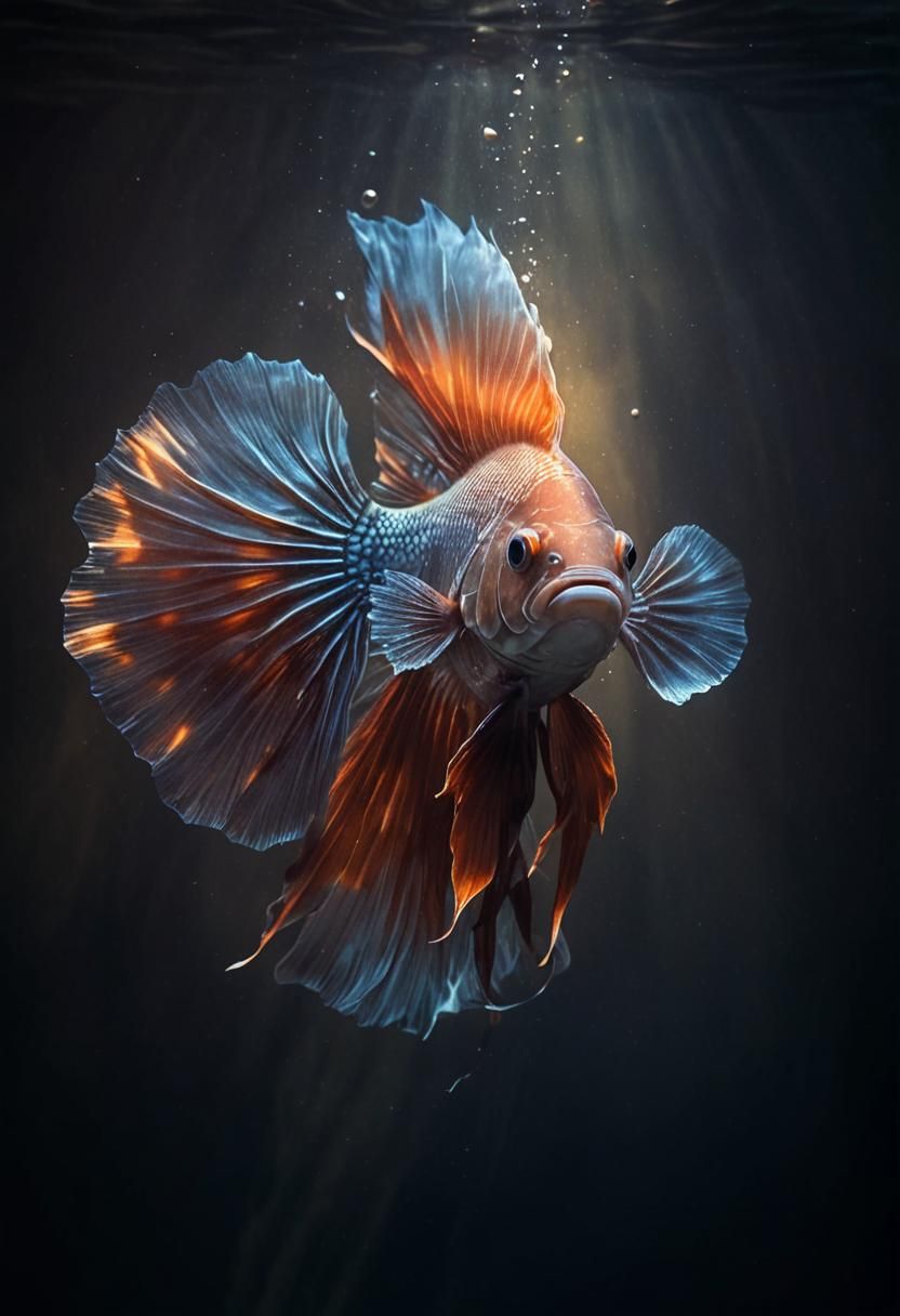 Fish in Motion: Sepia Macro Photography