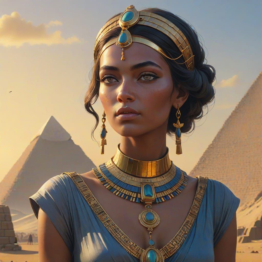 Egyptian Queen in Golden Sunset Glory