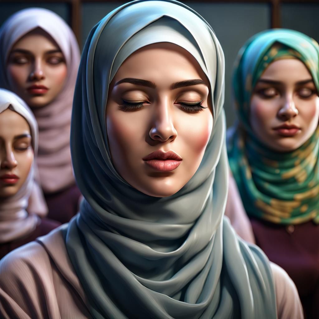 Beautiful Hijabi Teacher Portrait in Classroom