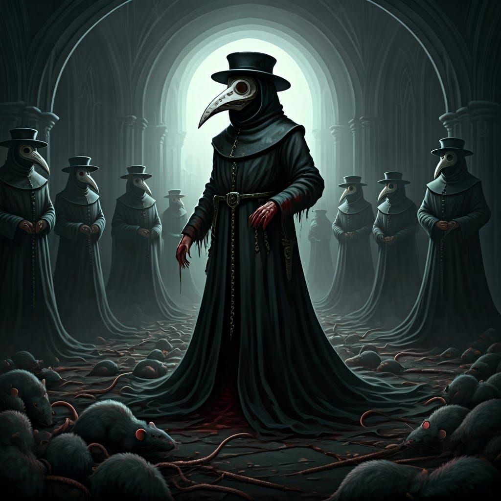 Plague Doctors and Rats: A Dark Gathering