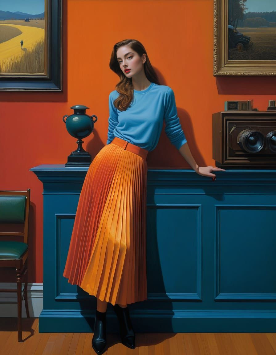 Vibrant Portrait of a Woman in Tetradic Colors, Inspired by ...