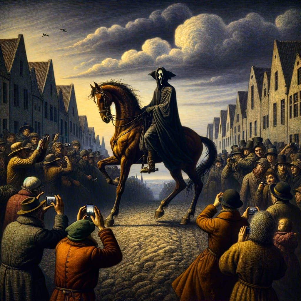 Headless Horseman in Town Square: Renaissance HDR Photo