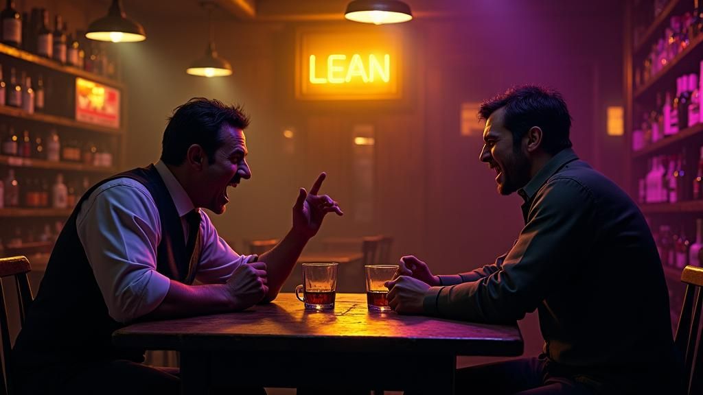 Tense Bar Encounter in Retro Style, 8K