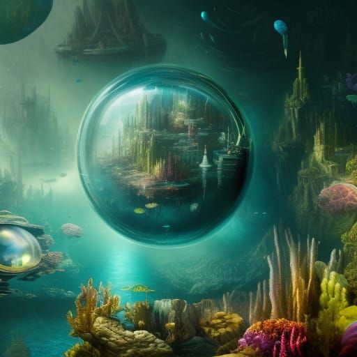 Underwater Bubble City: A Digital Matte Painting