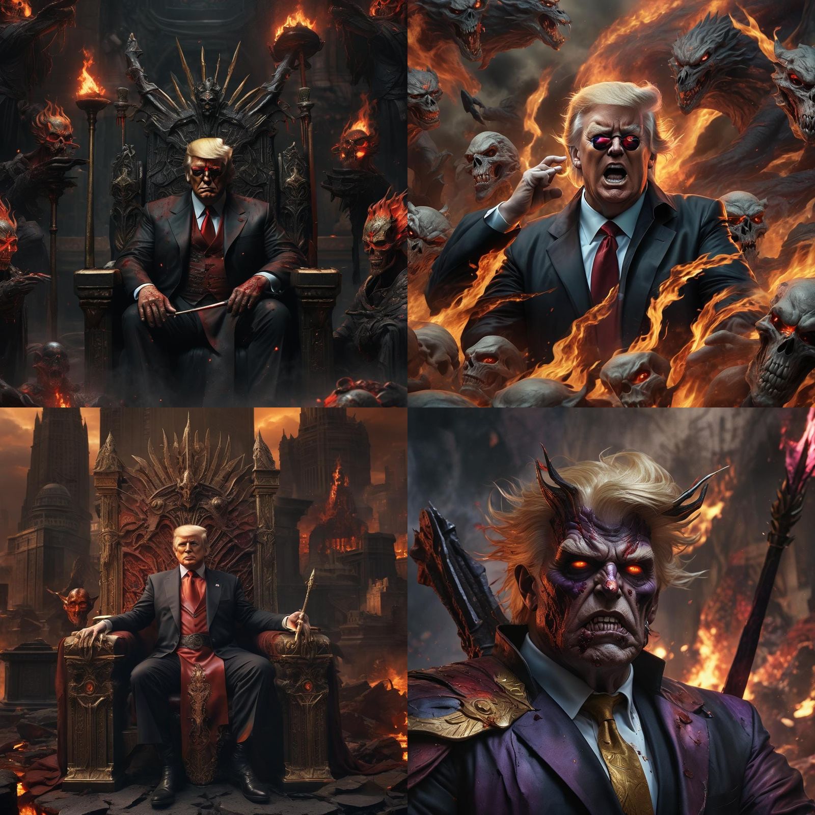 Donald Trump as Dark Greek God Hades in Hyperrealistic Art