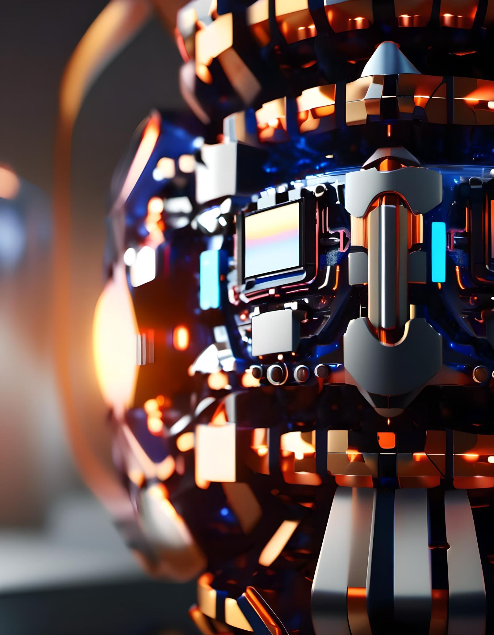 Detailed Mech Ground Shot in Sci-Fi Style