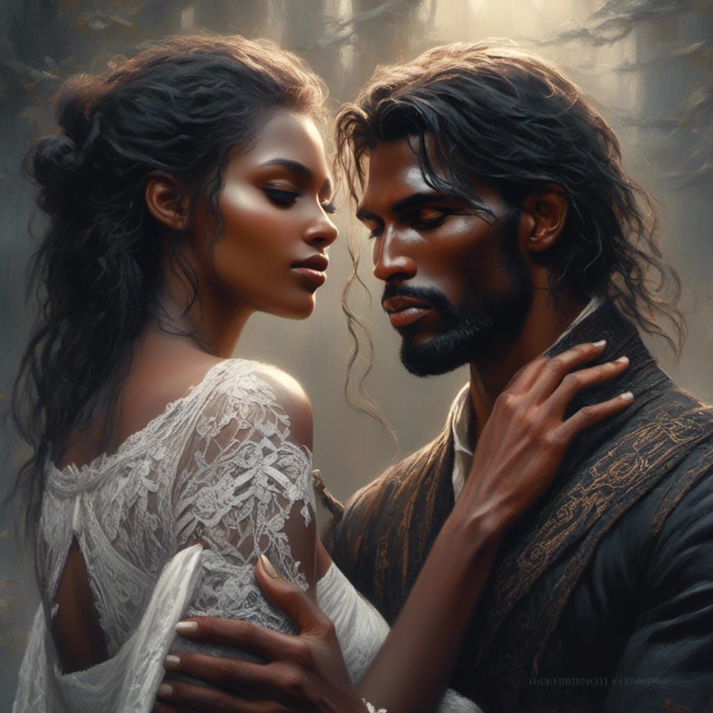 Romantic Elf Wedding Portrait for Novel Cover