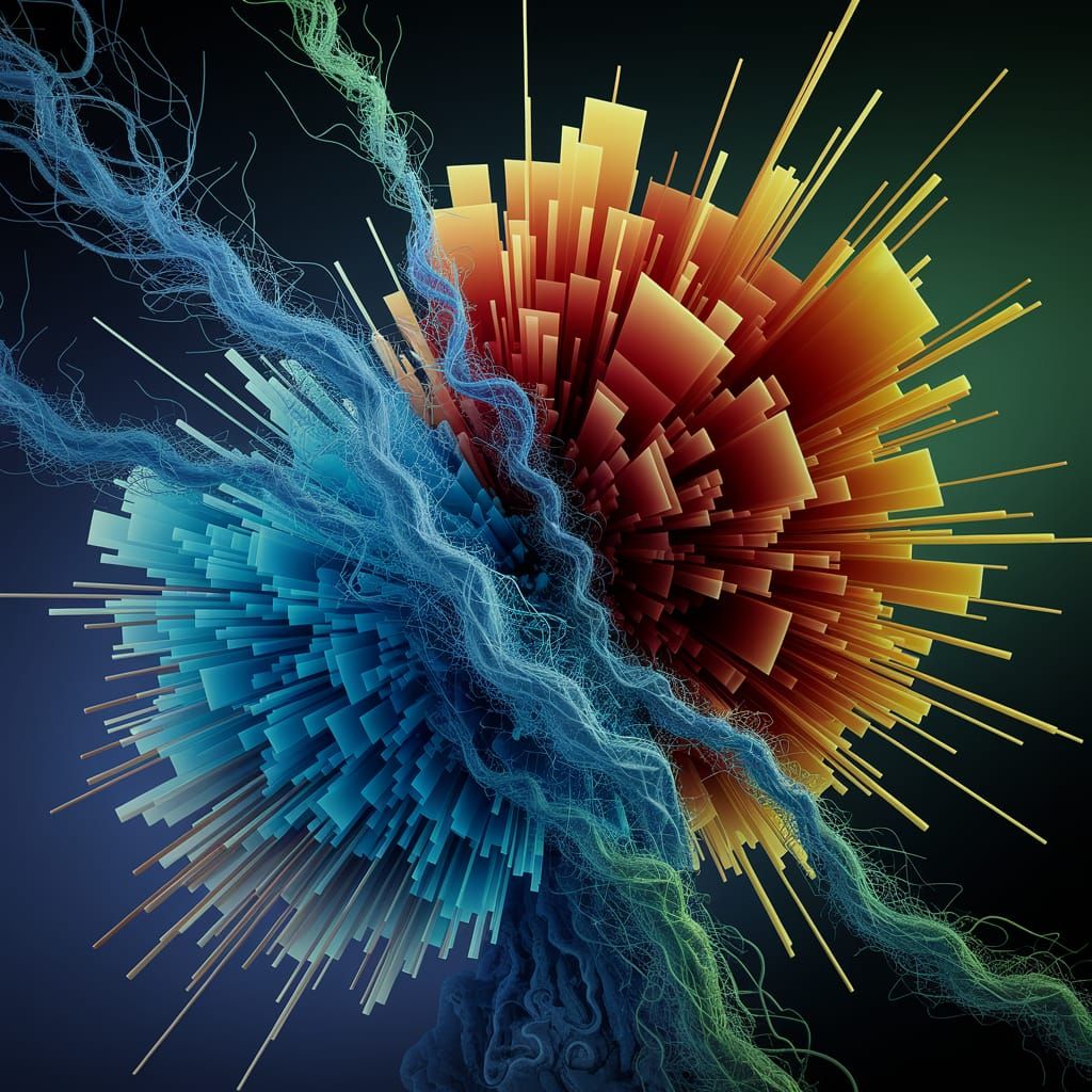 Vibrant Geometric Surrealism in Alcohol Ink Style