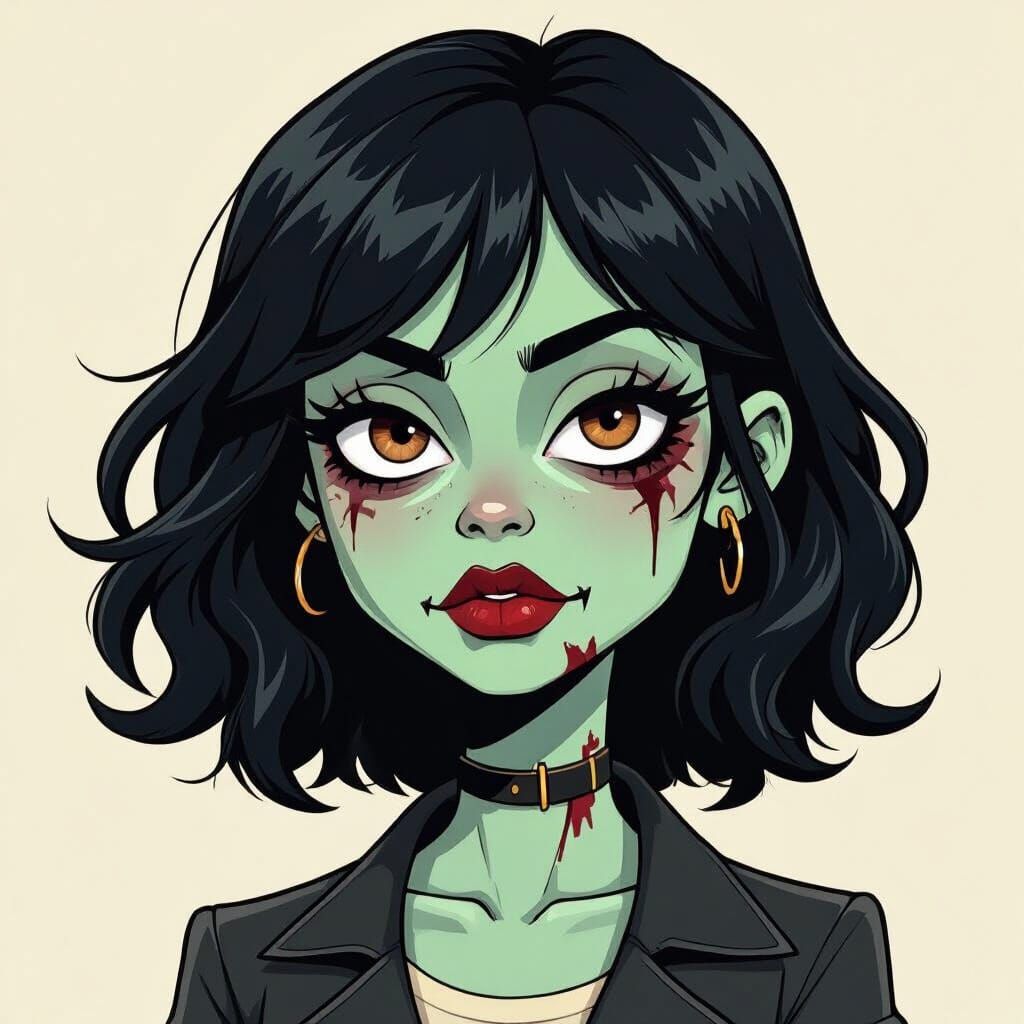 Gorillaz-Style Zombified Cartoon Character