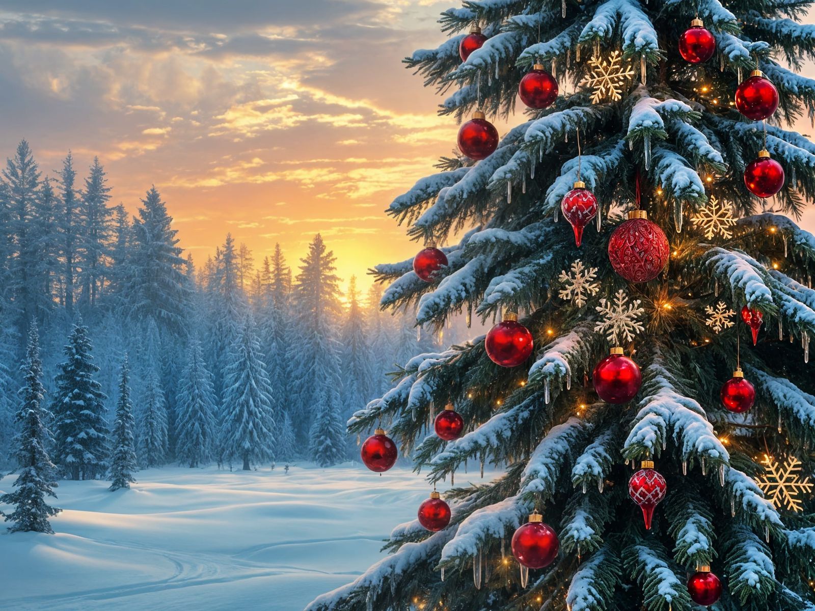 Winter's Peaceful Christmas Scene