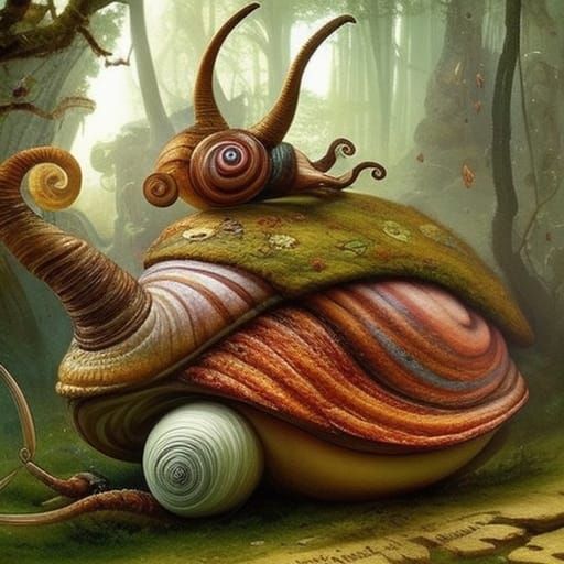 Giant Snail in Faerie Forest: Matte Painting