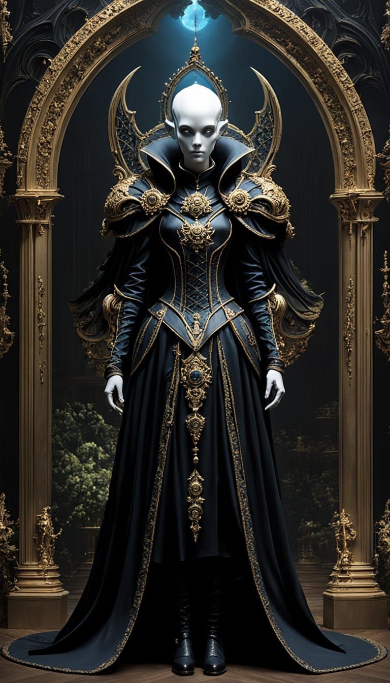 Arcane Astral Alien in Baroque Gothic Style