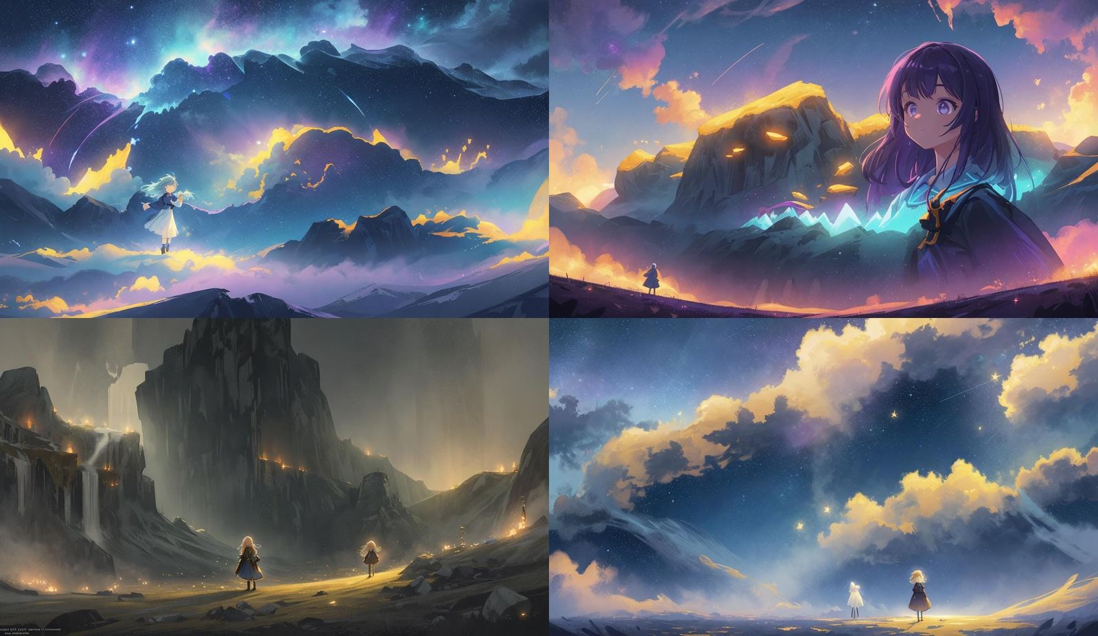 Girl in Clouds and Stars: Digital Matte Painting