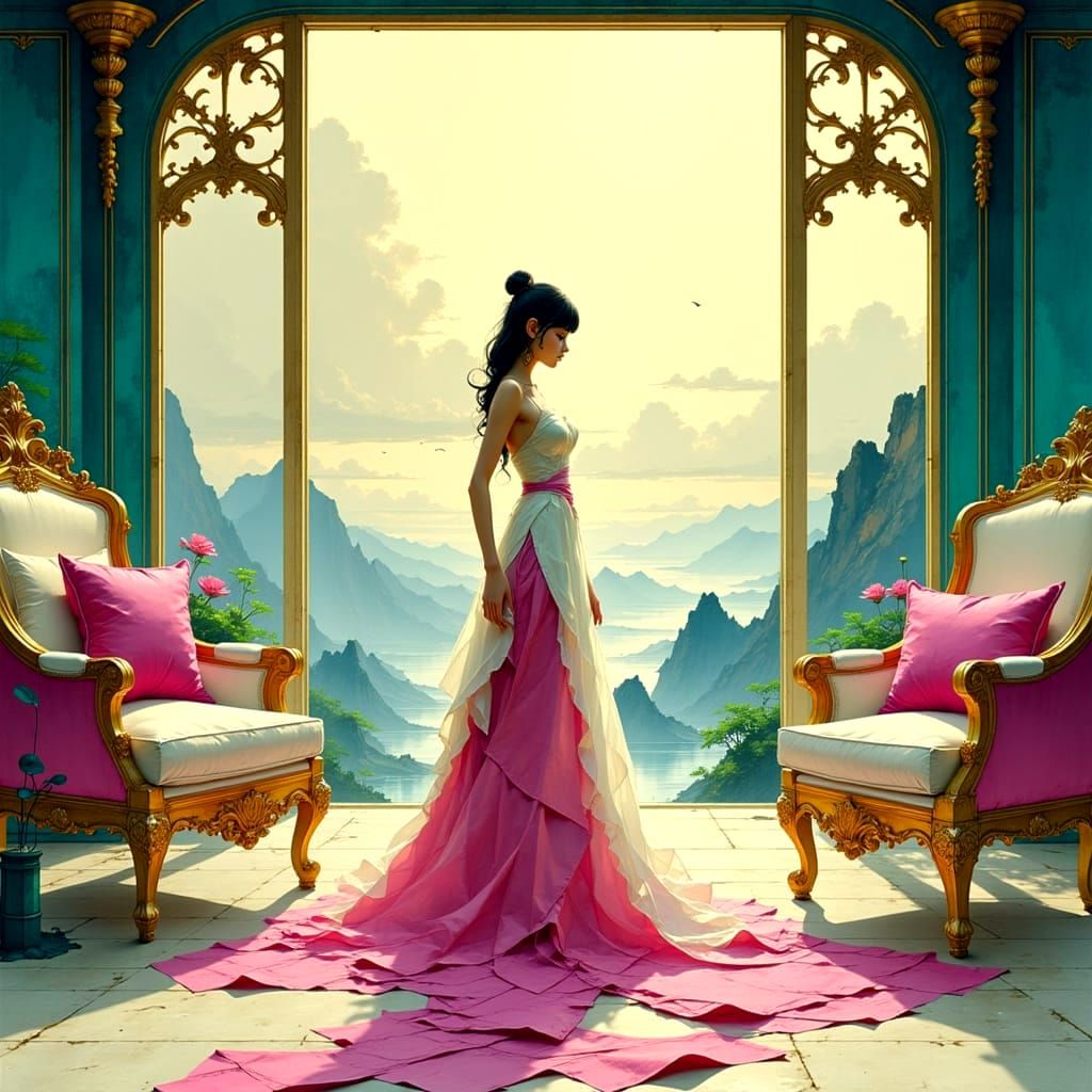 Heartbroken Movie Star in Pastel Hues