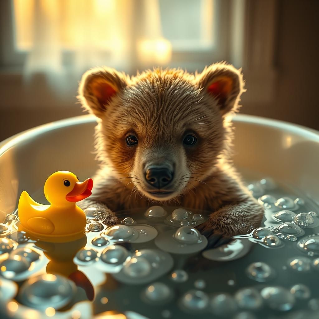 Baby Bear's Bath: A Hyperrealistic Neorealist Scene