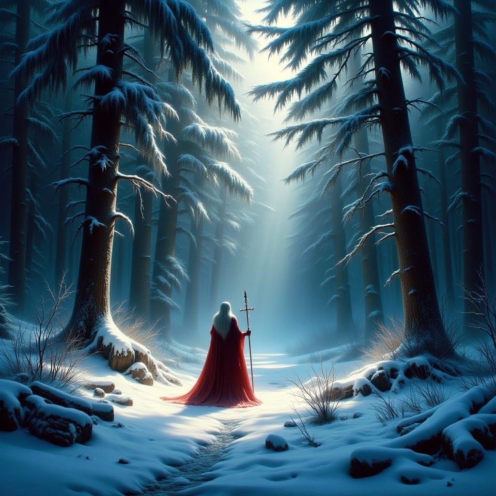 <lora:Flux Romantic Paint:1.0> The forest transforms into a ...