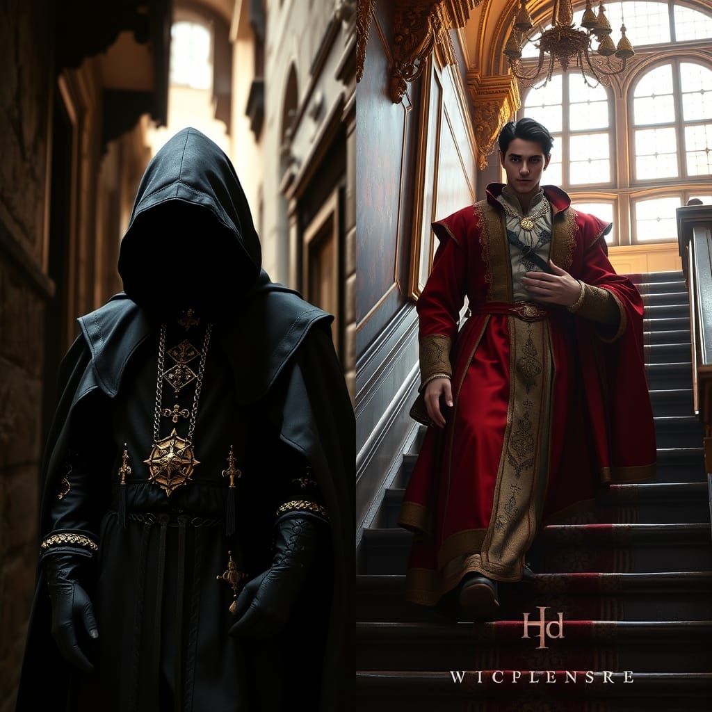 Renaissance Figures in Contrasting Scenes