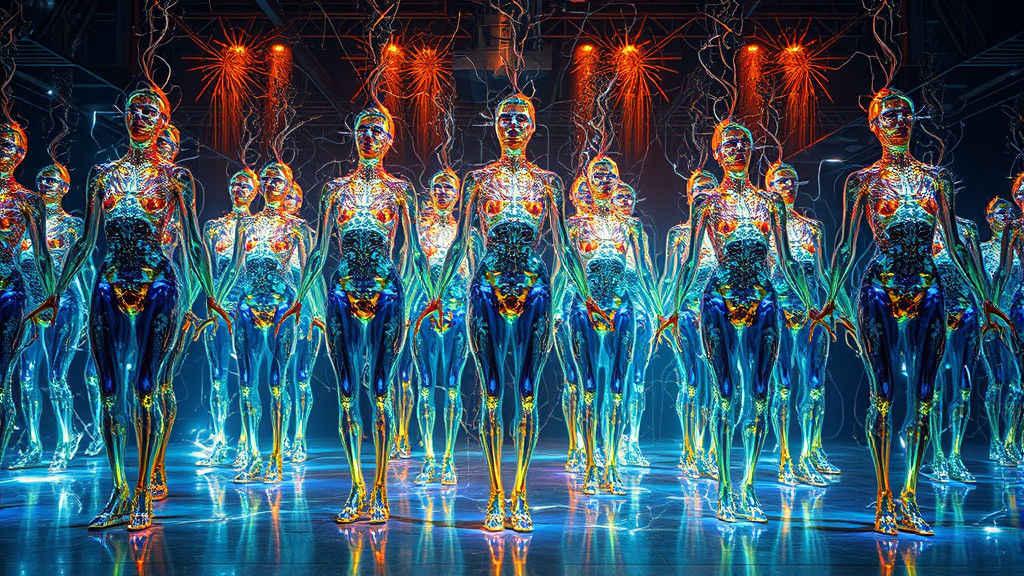 Abstract Sculptures Dancing in Steampunk Workshop