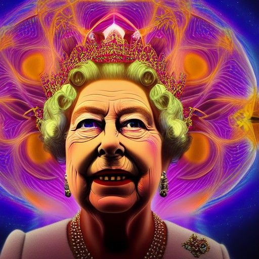 Queen Elizabeth II in Holographic Astral Heaven