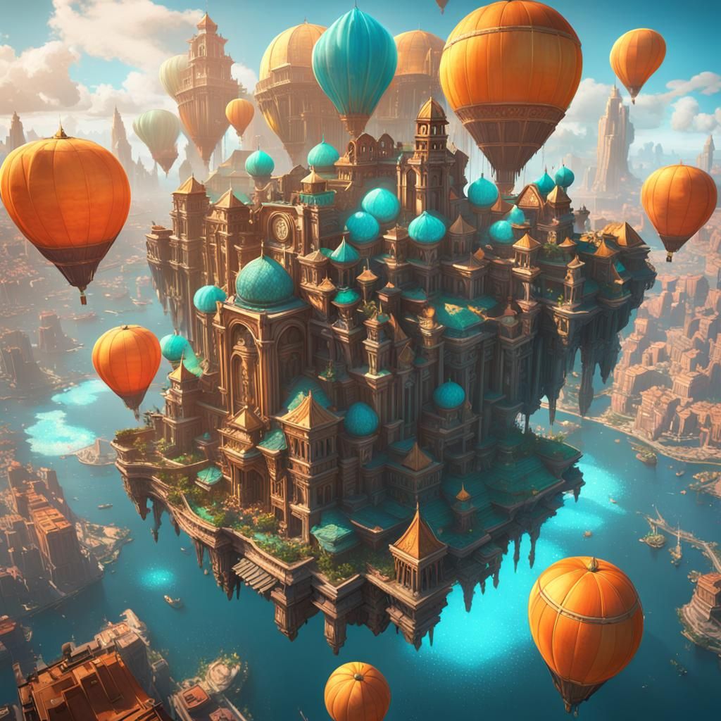 Floating Sky City Concept Art