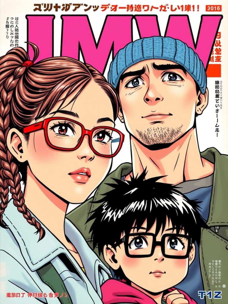 Japanese Manga Cover Art with Colorful Characters