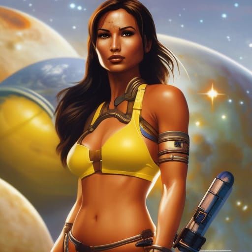 Lara Croft, Astronaut, Exploring Universe in Mythopoeic Styl...