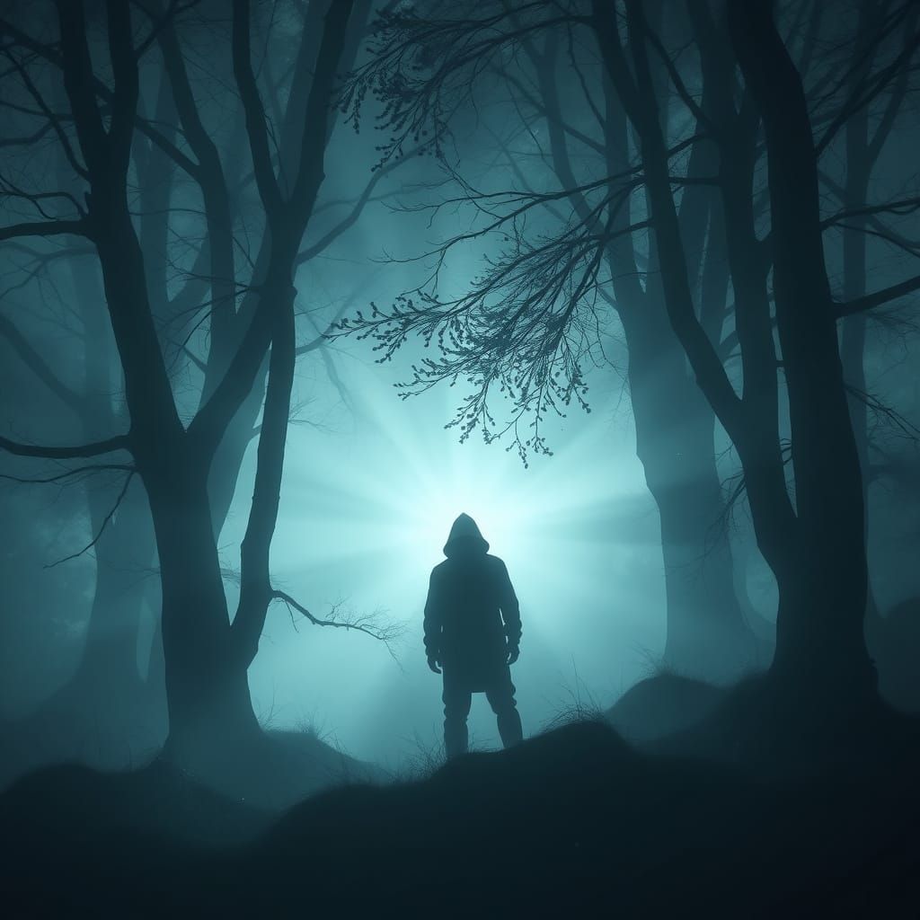 Ethereal Figure in a Magical Forest