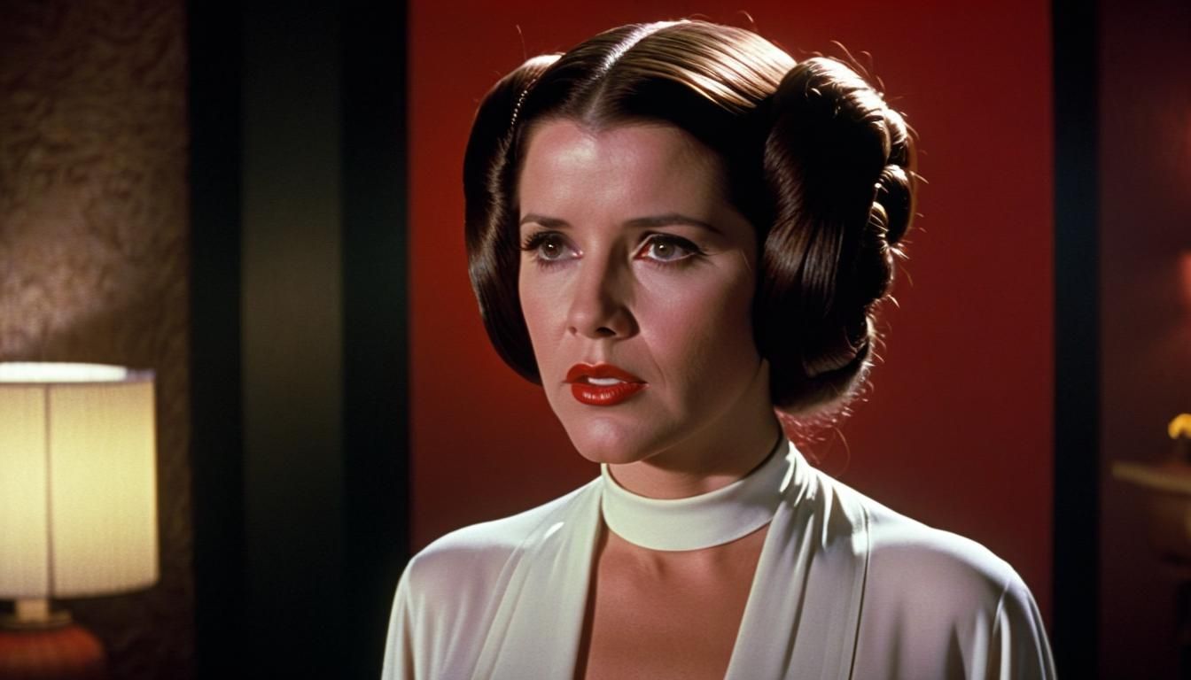 Princess Leia in Pulp Fiction: A Cinematic Film Still