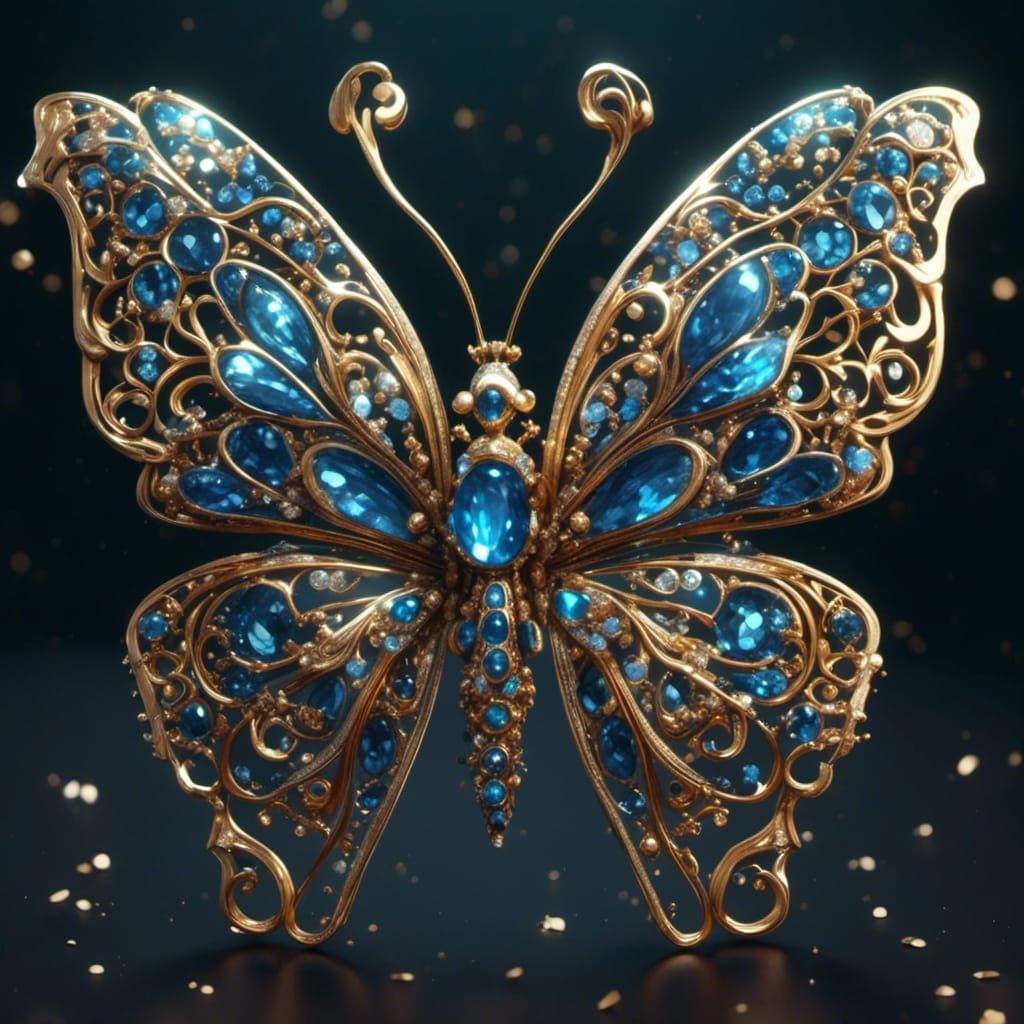 Fantastical Butterfly Hair Barrette in Detailed Matte Painti...